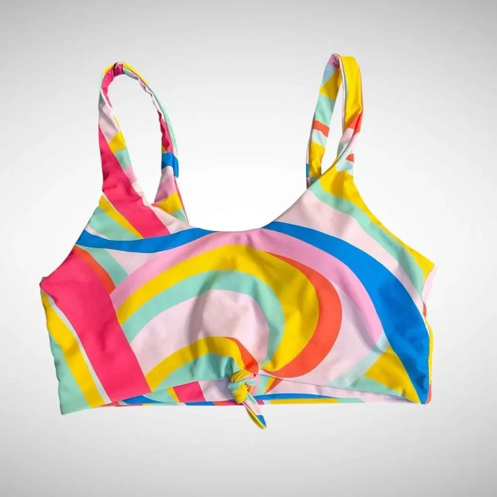 New Womens Zaful Two Piece High Waisted Tankini Bikini Swimsuit Multicolor -L(8)